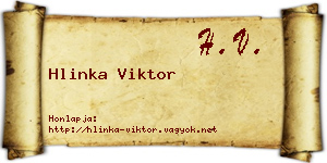 Hlinka Viktor névjegykártya